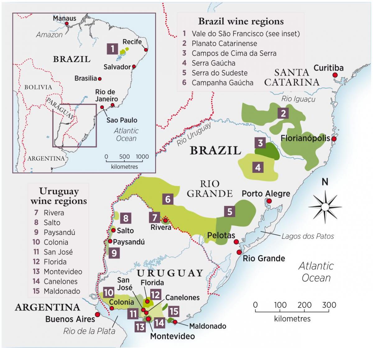 Карта Уругвай вино