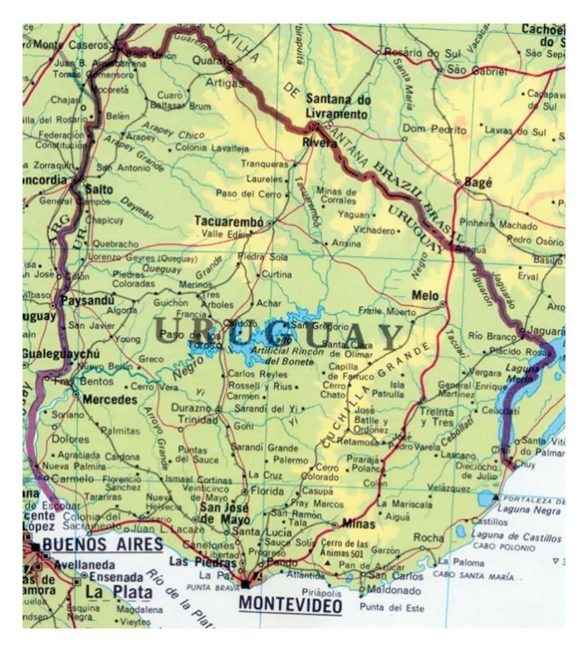 карта Уругваю