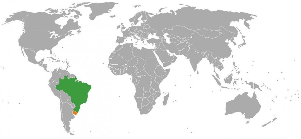 Уругвай розташування на карті світу