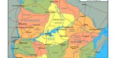 Карта Уругваю політичних